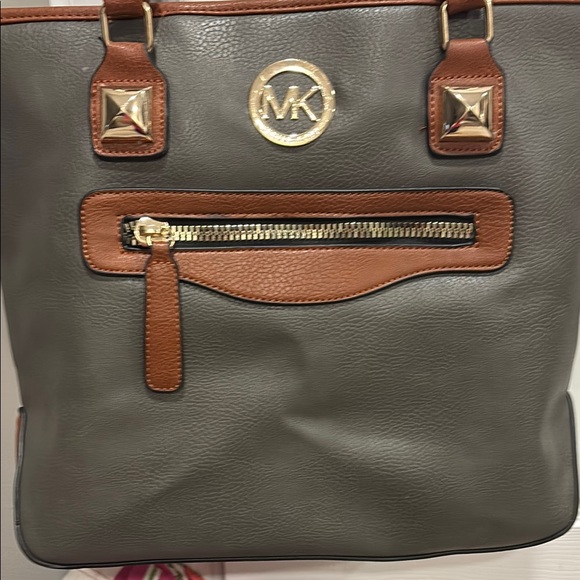 Michael Kors Charcoal and Brown Tote - Picture 1 of 5